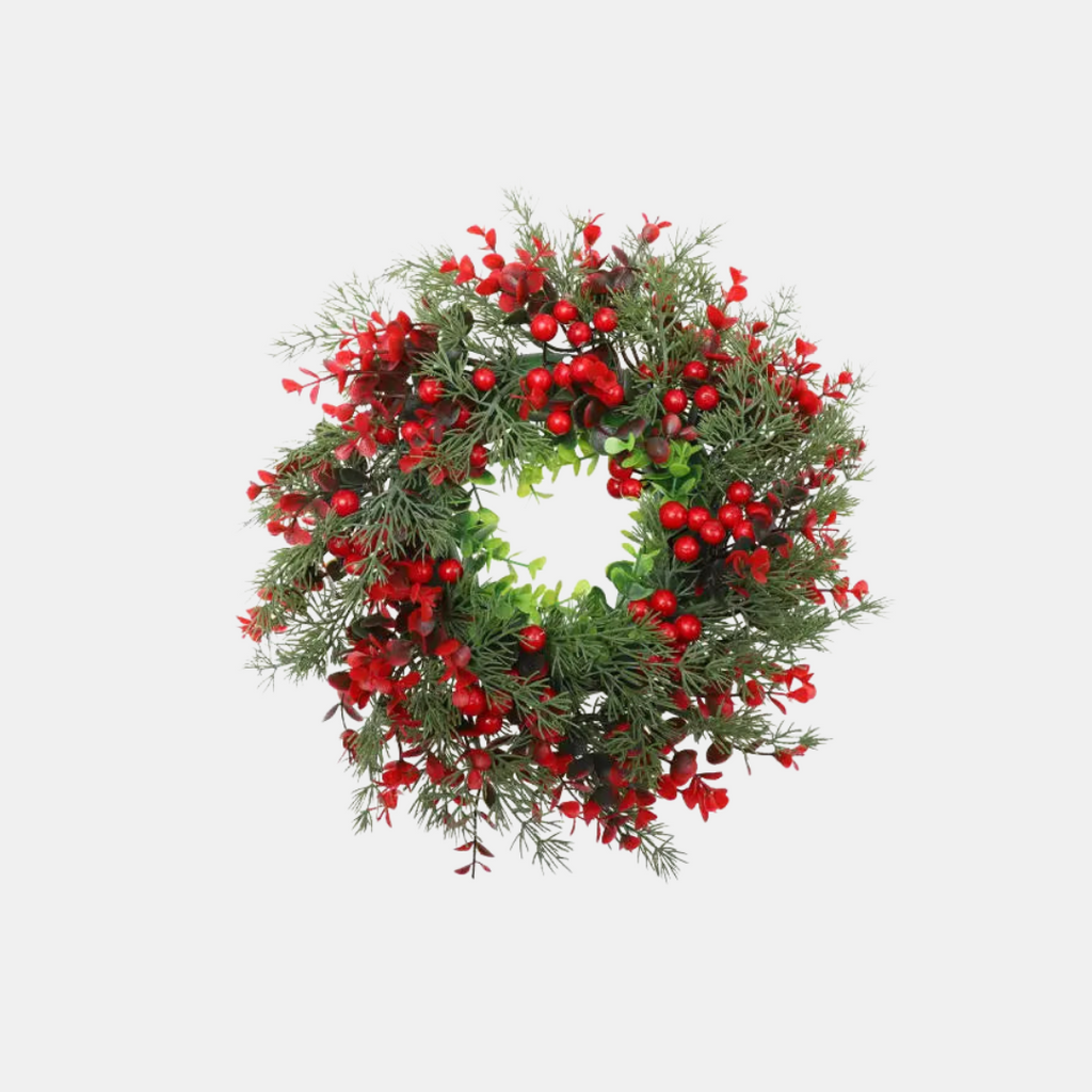 Festive Christmas Wreath with Red Berries – Holiday Door Decor for Home 0