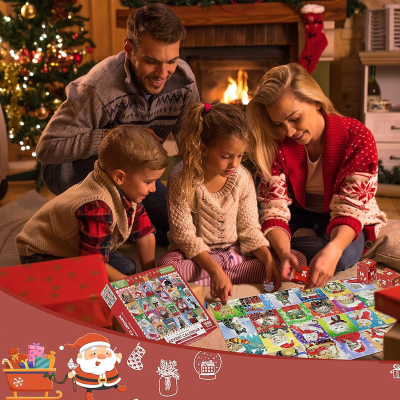 Festive Puzzle Countdown – 1000-Piece Christmas Advent Calendar-Advent Calendars-Unique Casa-Unique Casa