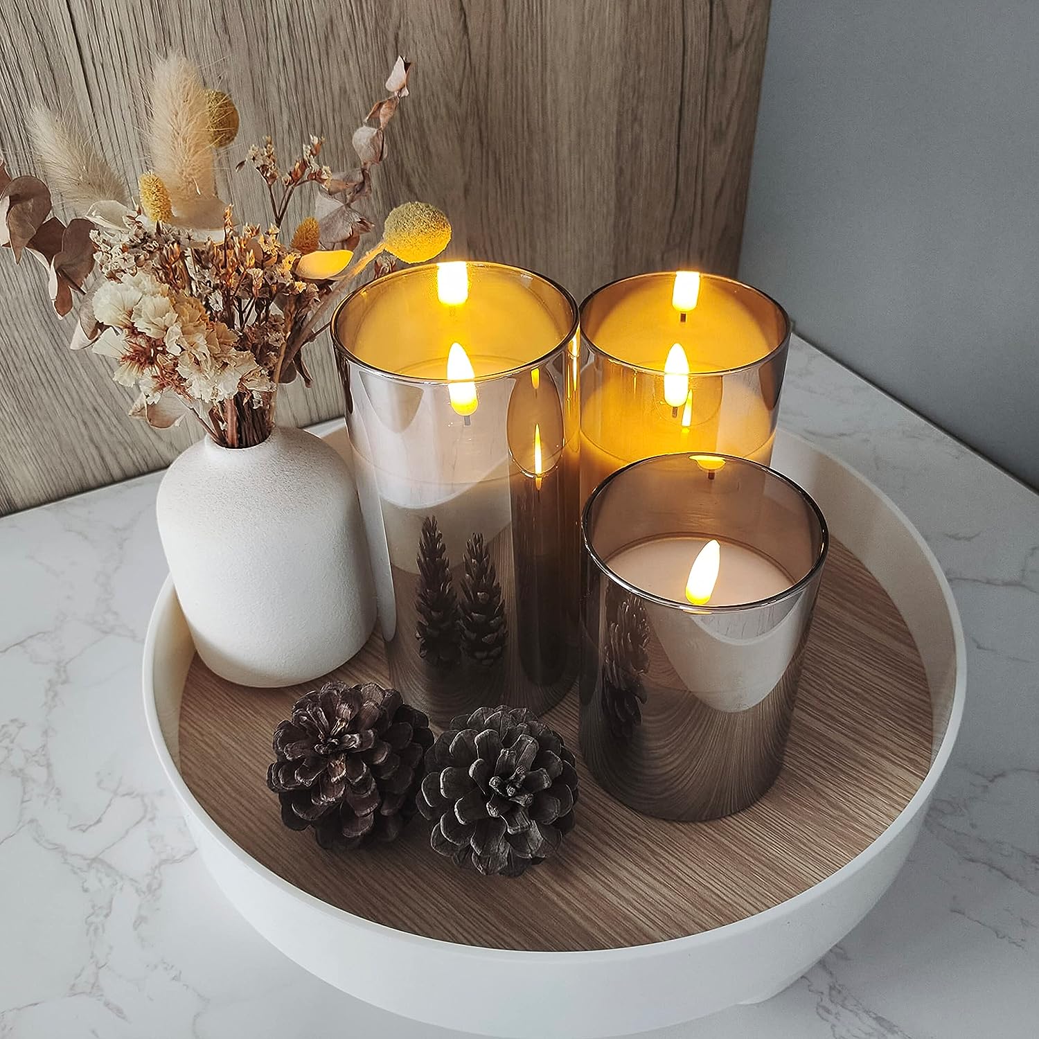 Flameless LED Candle Set - 3-Piece Battery Operated Decorative Lighting 2