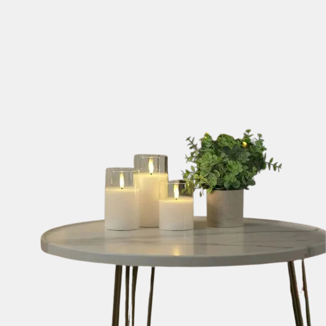 Flameless LED Candle Set - 3-Piece Battery Operated Decorative Lighting 0