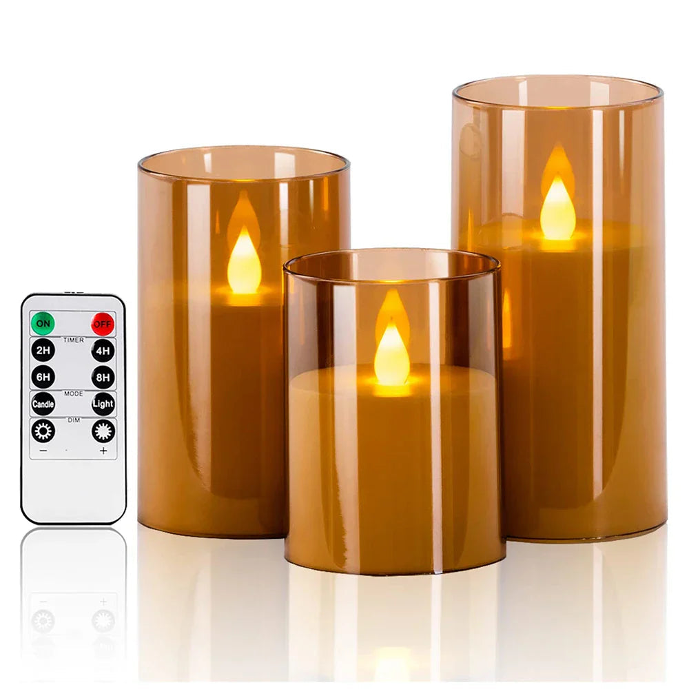 Flameless LED Candles Set – Realistic Warm White Battery Operated Lights 4