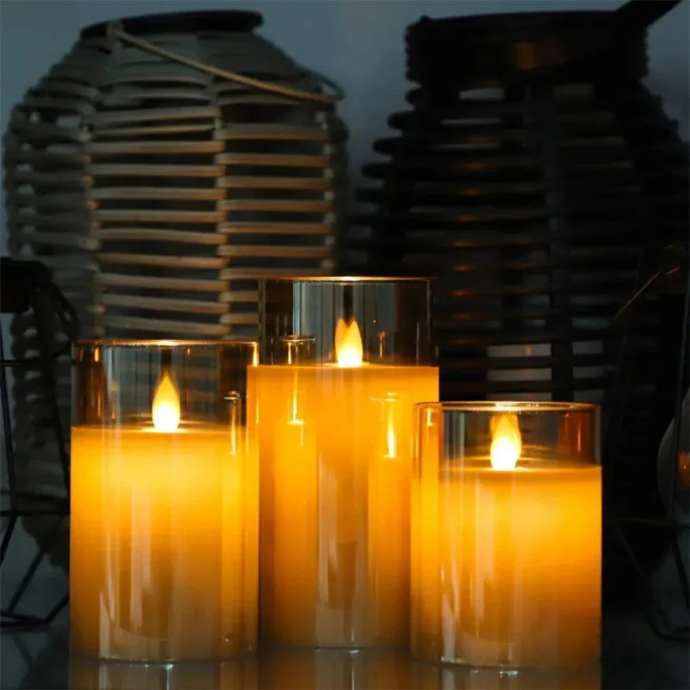 Flameless LED Candles Set – Realistic Warm White Battery Operated Lights 1
