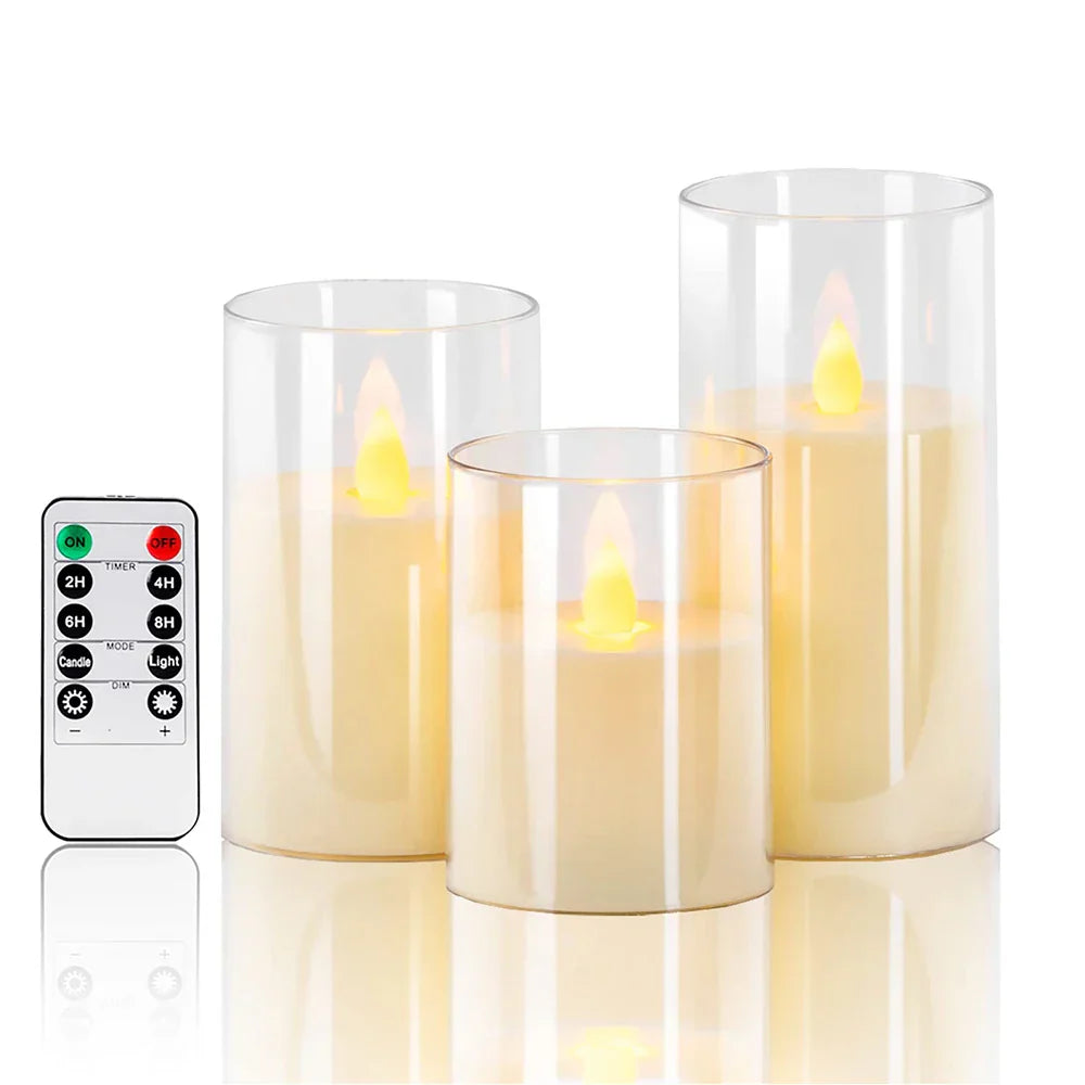 Flameless LED Candles Set – Realistic Warm White Battery Operated Lights 5