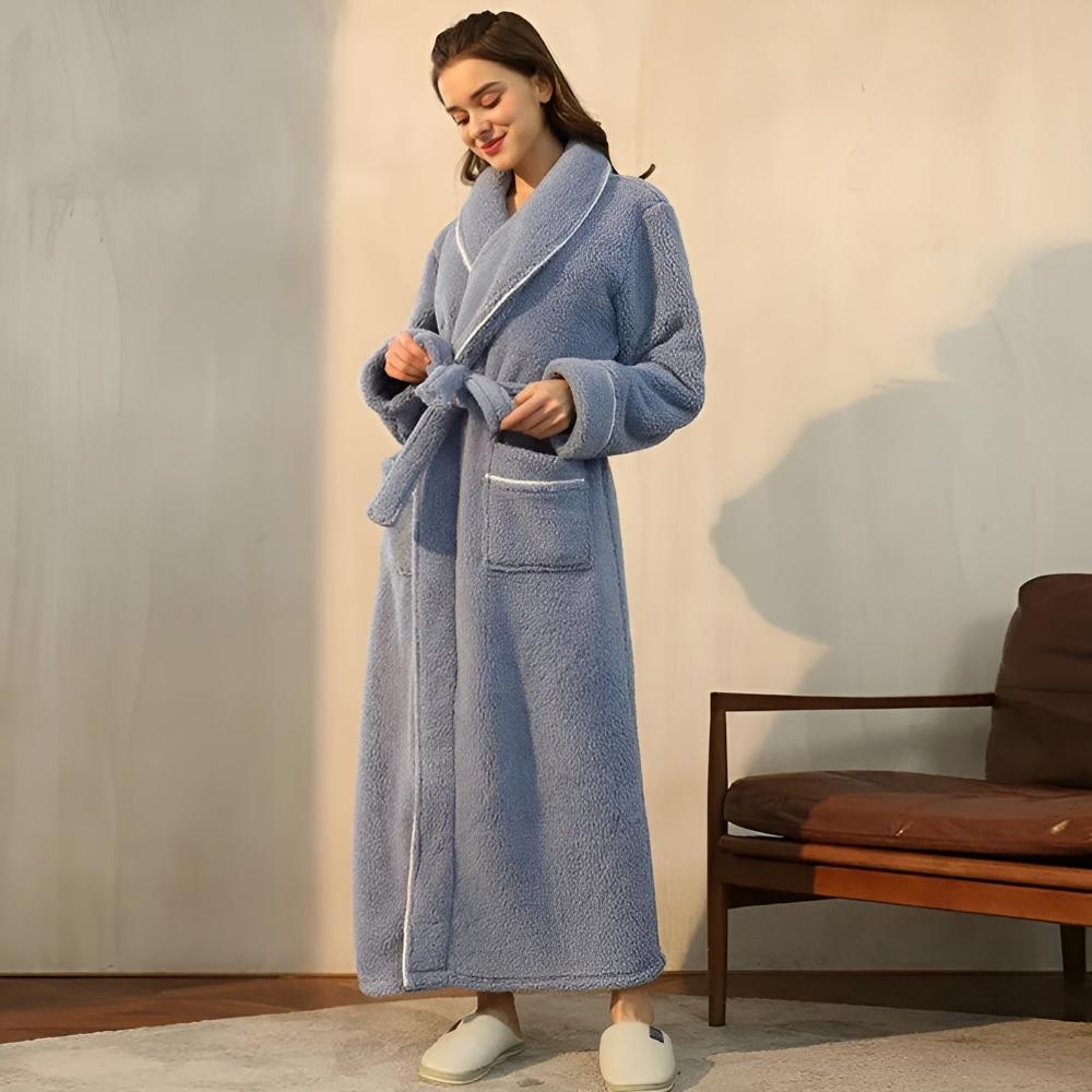 Flannel Bathrobe for Men and Women – Cozy Unisex Dressing Gown for Home 3