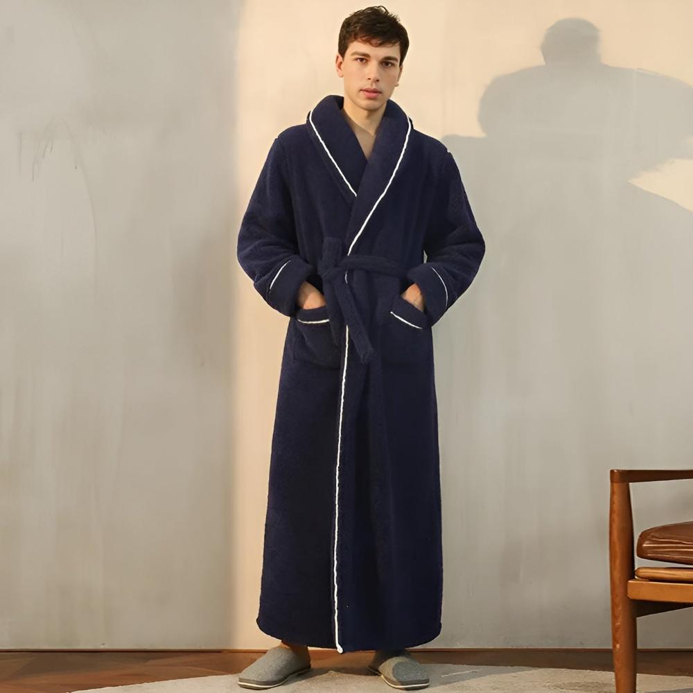 Flannel Bathrobe for Men and Women – Cozy Unisex Dressing Gown for Home 8