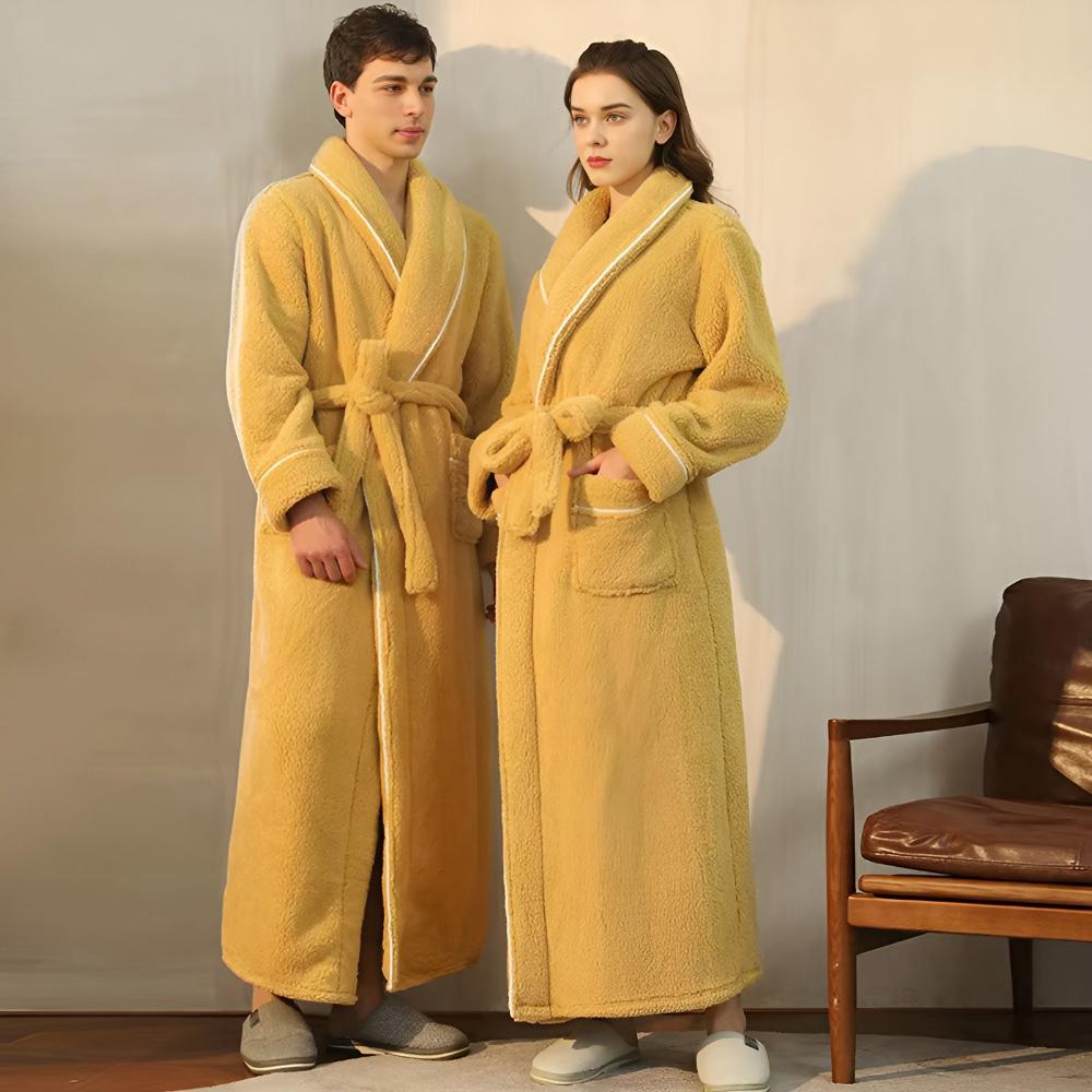 Flannel Bathrobe for Men and Women – Cozy Unisex Dressing Gown for Home 2
