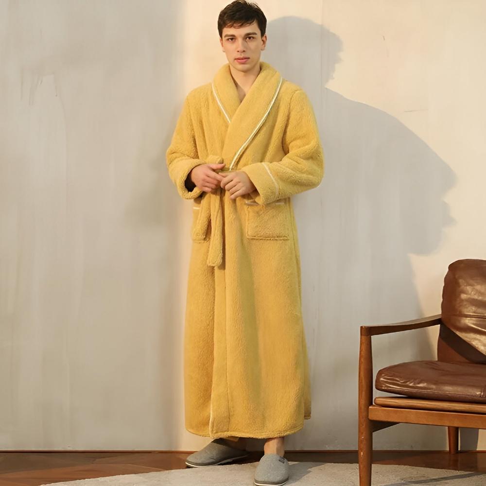 Flannel Bathrobe for Men and Women – Cozy Unisex Dressing Gown for Home 9