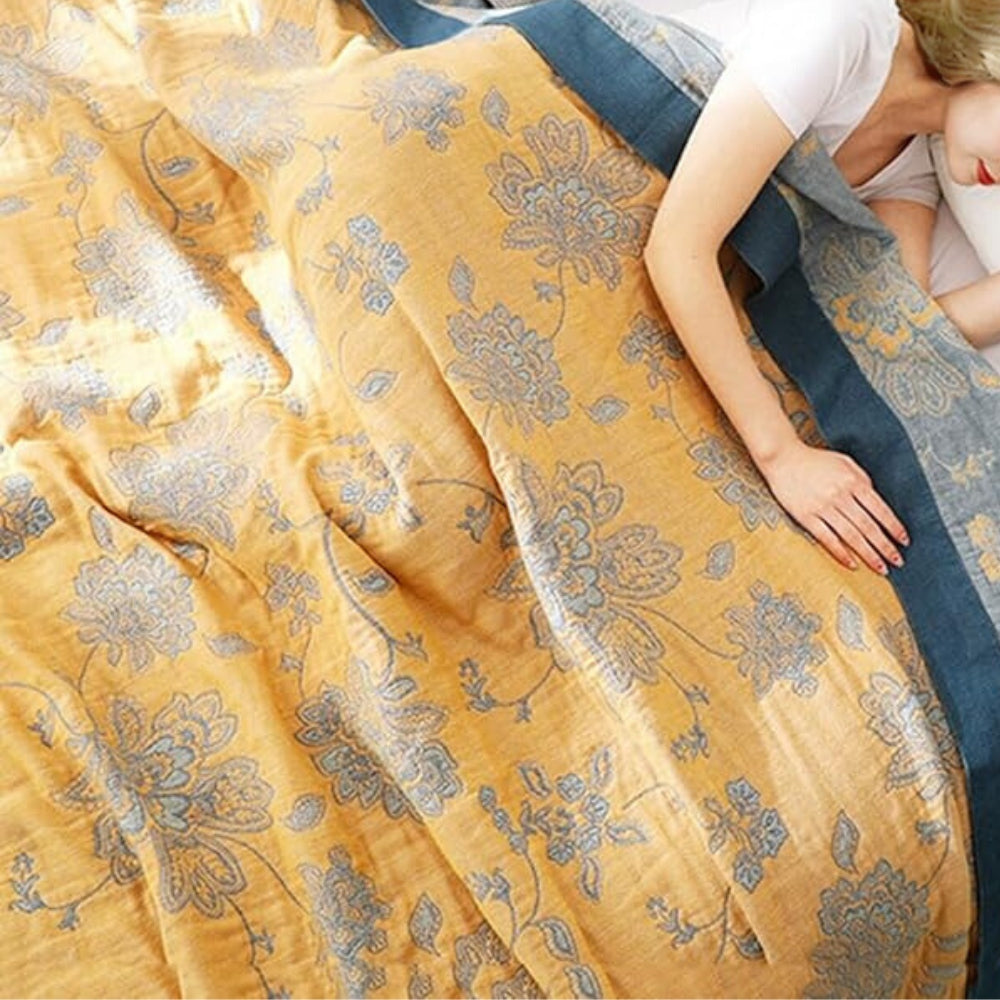 Floral Pattern Throw Blanket – Lightweight Cotton Blanket for Year-Round Use 6