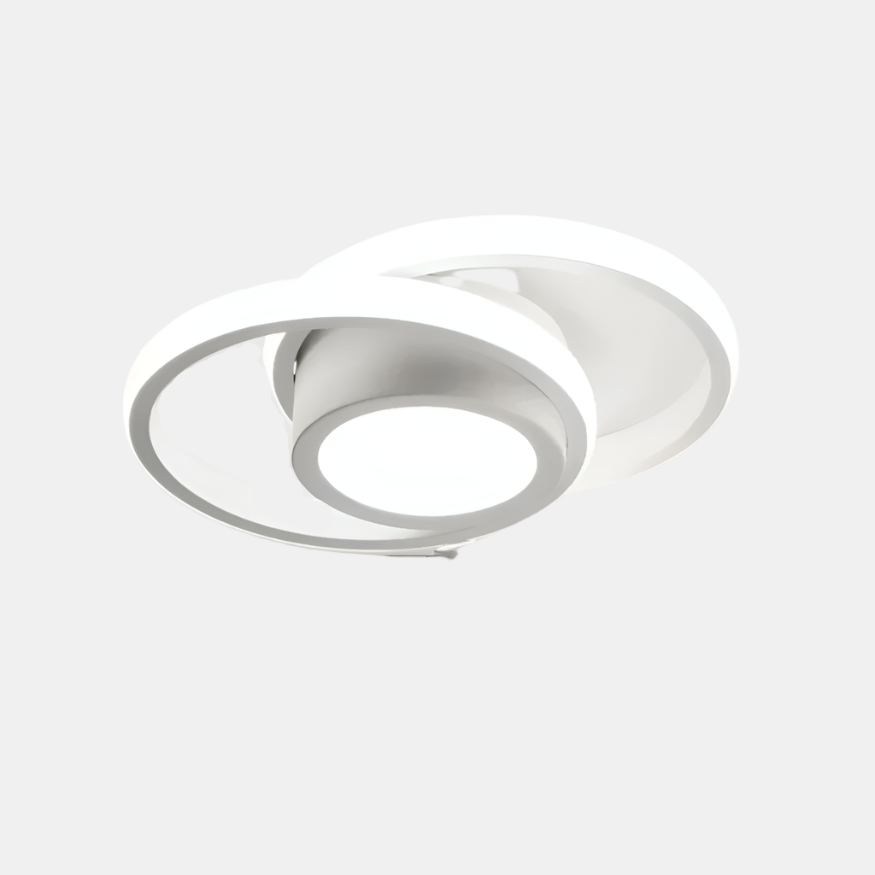 Flush Mount Ceiling Light – Contemporary LED Double Ring Fixture for Home 0