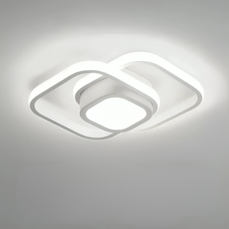 Flush Mount Ceiling Light – Contemporary LED Double Ring Fixture for Home 9