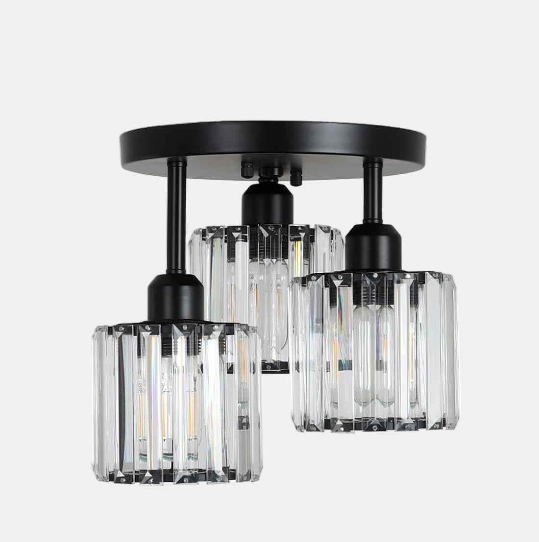 Flush Mount Ceiling Light Fixture – Modern Crystal Design for Bedroom 6