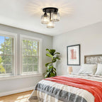 Flush Mount Ceiling Light Fixture – Modern Crystal Design for Bedroom 1