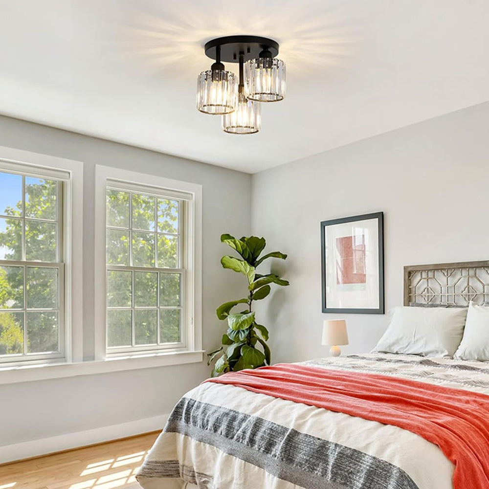 Flush Mount Ceiling Light Fixture – Modern Crystal Design for Bedroom 1