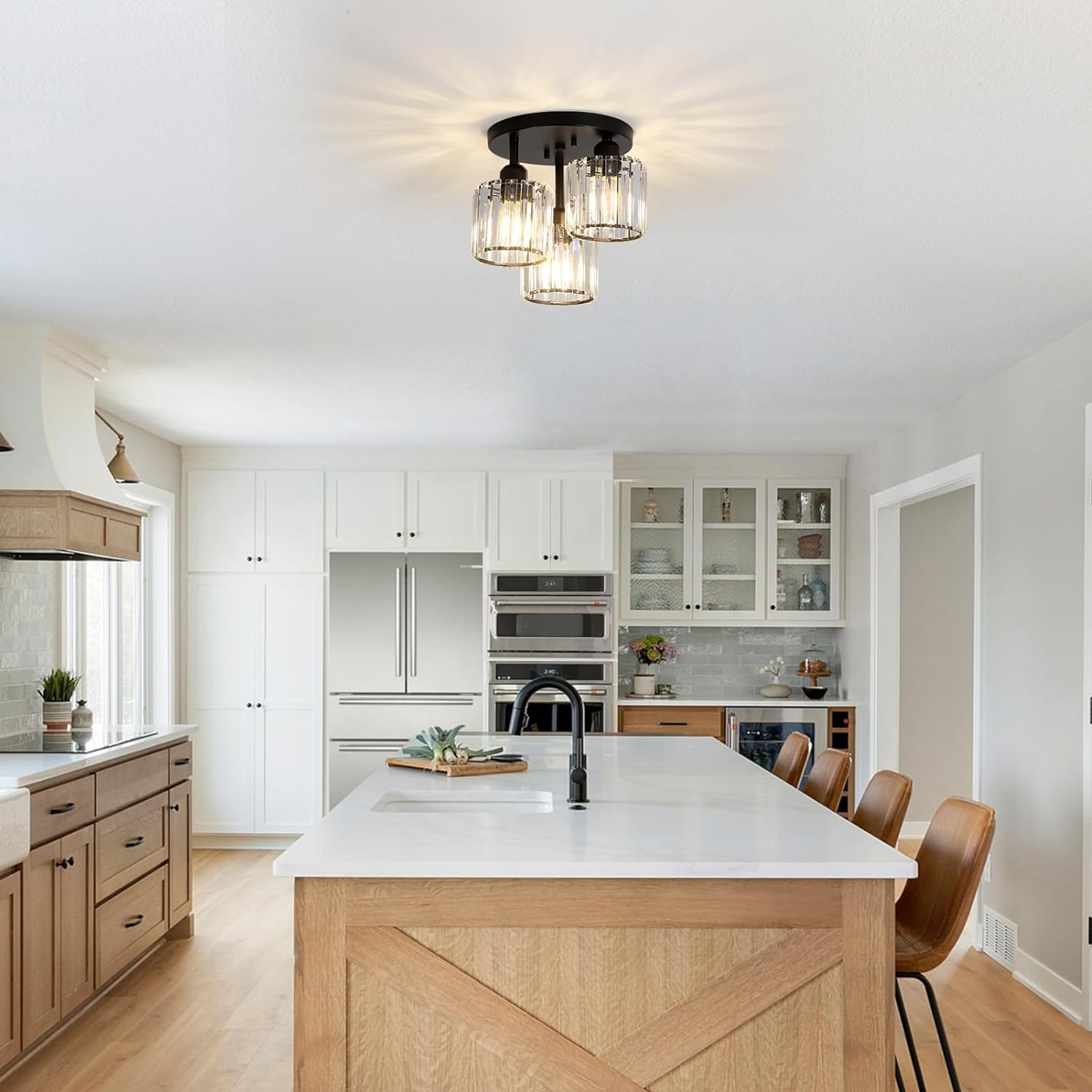 Flush Mount Ceiling Light Fixture – Modern Crystal Design for Bedroom 5