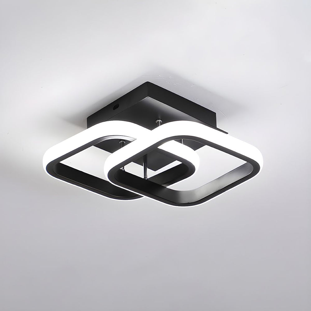 Flush Mount Ceiling Light Fixture – Modern LED Black Metal Design for Home 7