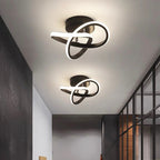 Flush Mount Ceiling Light Fixture – Modern LED Black Metal Design for Home 0