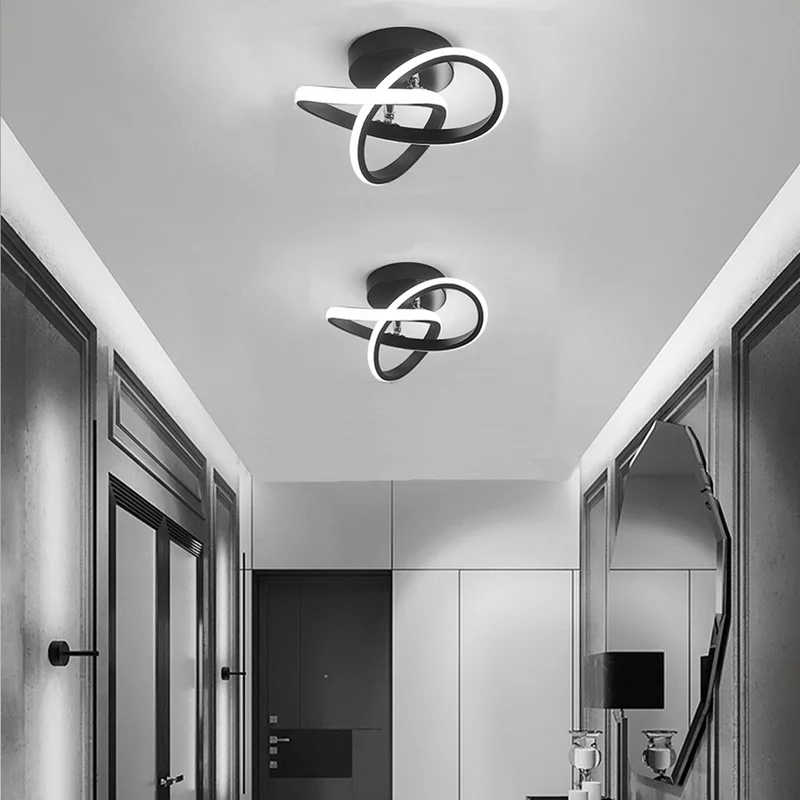 Flush Mount Ceiling Light Fixture – Modern LED Black Metal Design for Home 1