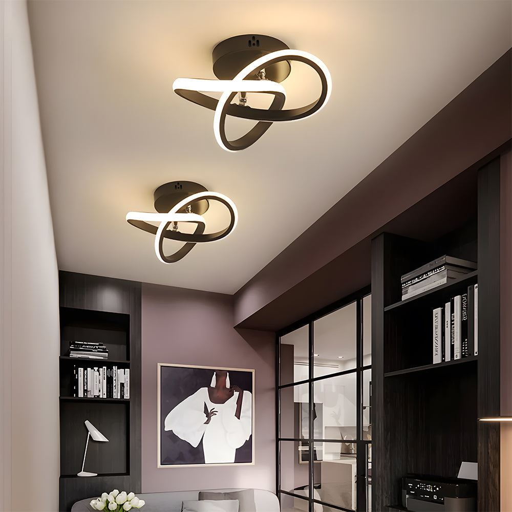Flush Mount Ceiling Light Fixture – Modern LED Black Metal Design for Home 4