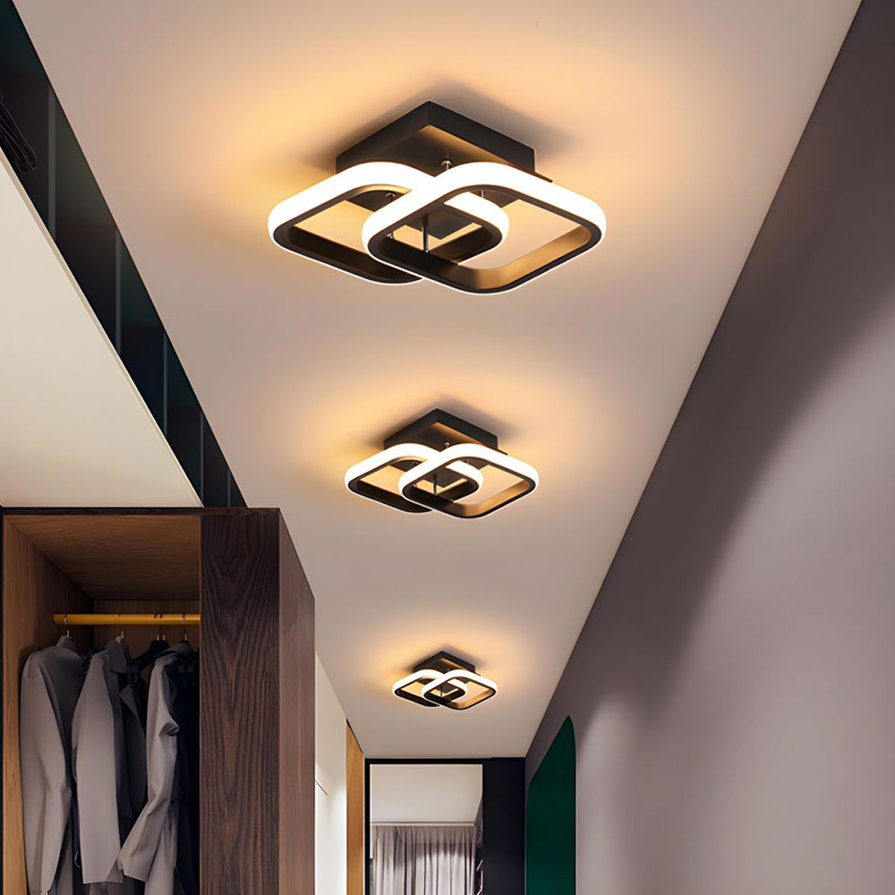 Flush Mount Ceiling Light Fixture – Modern LED Black Metal Design for Home 8