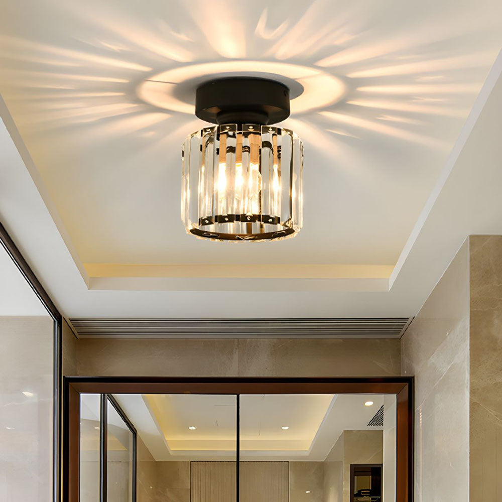 Flush Mount Ceiling Light Fixture with Crystal Shade for Small Spaces 6