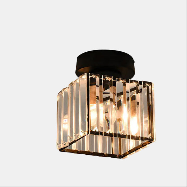 Flush Mount Ceiling Light Fixture with Crystal Shade for Small Spaces 4