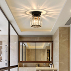 Flush Mount Ceiling Light Fixture with Crystal Shade for Small Spaces 7