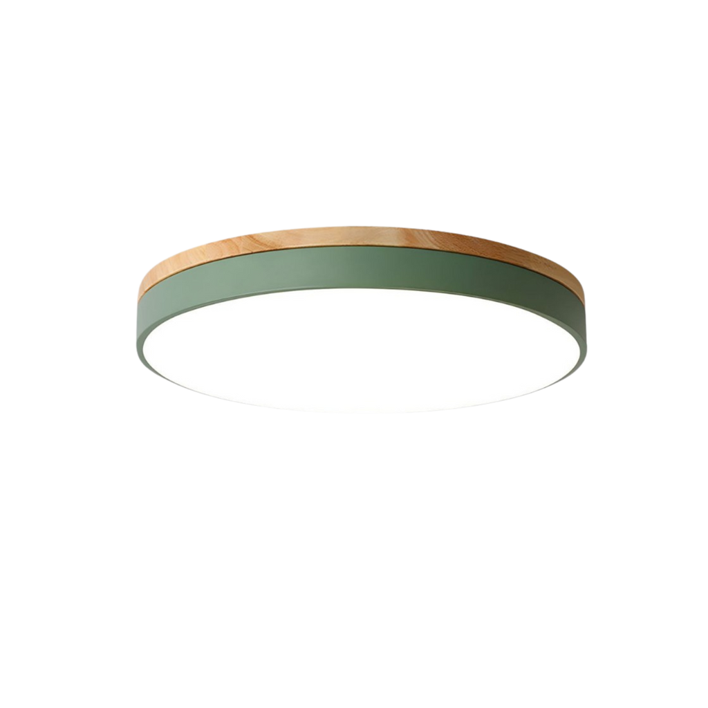 Flush Mount Ceiling Light with Natural Wood Accent – Modern LED Fixture 4