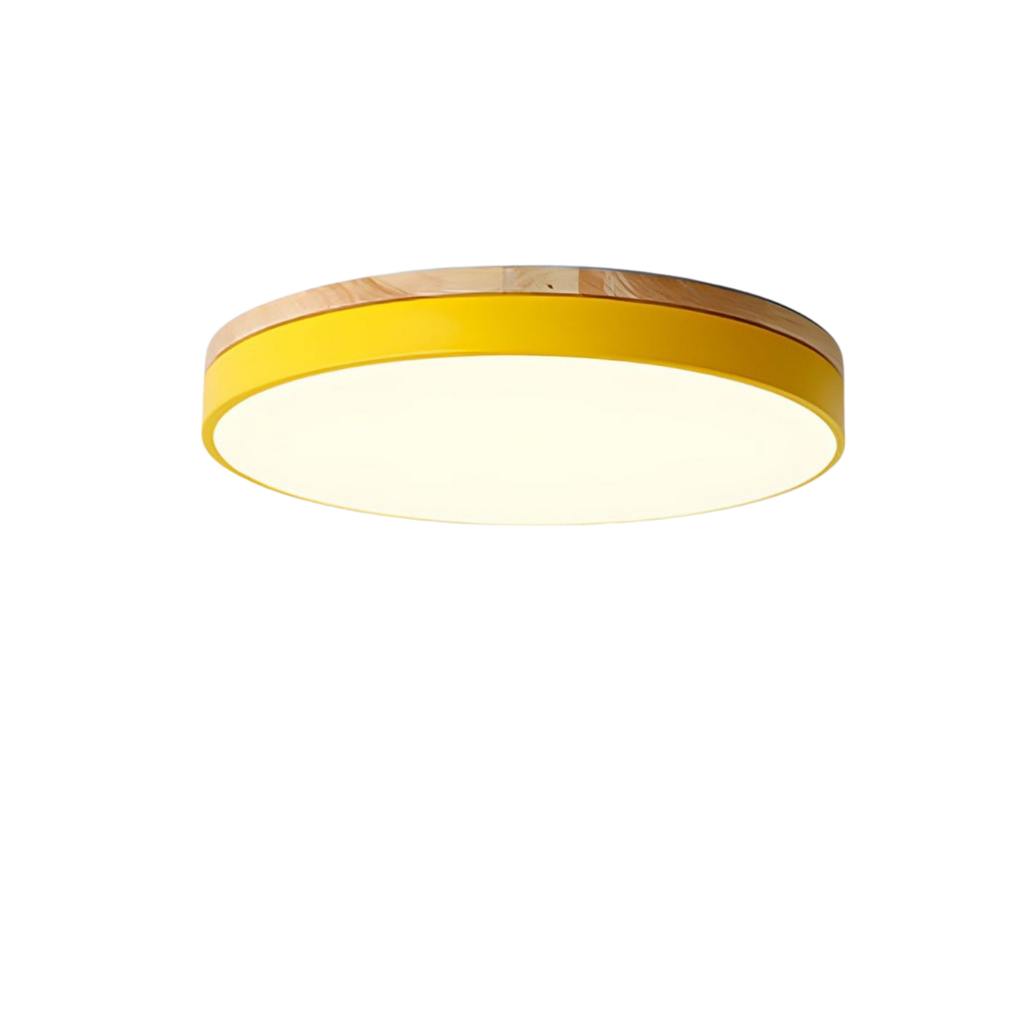 Flush Mount Ceiling Light with Natural Wood Accent – Modern LED Fixture 9