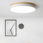 Flush Mount Ceiling Light with Natural Wood Accent – Modern LED Fixture 3
