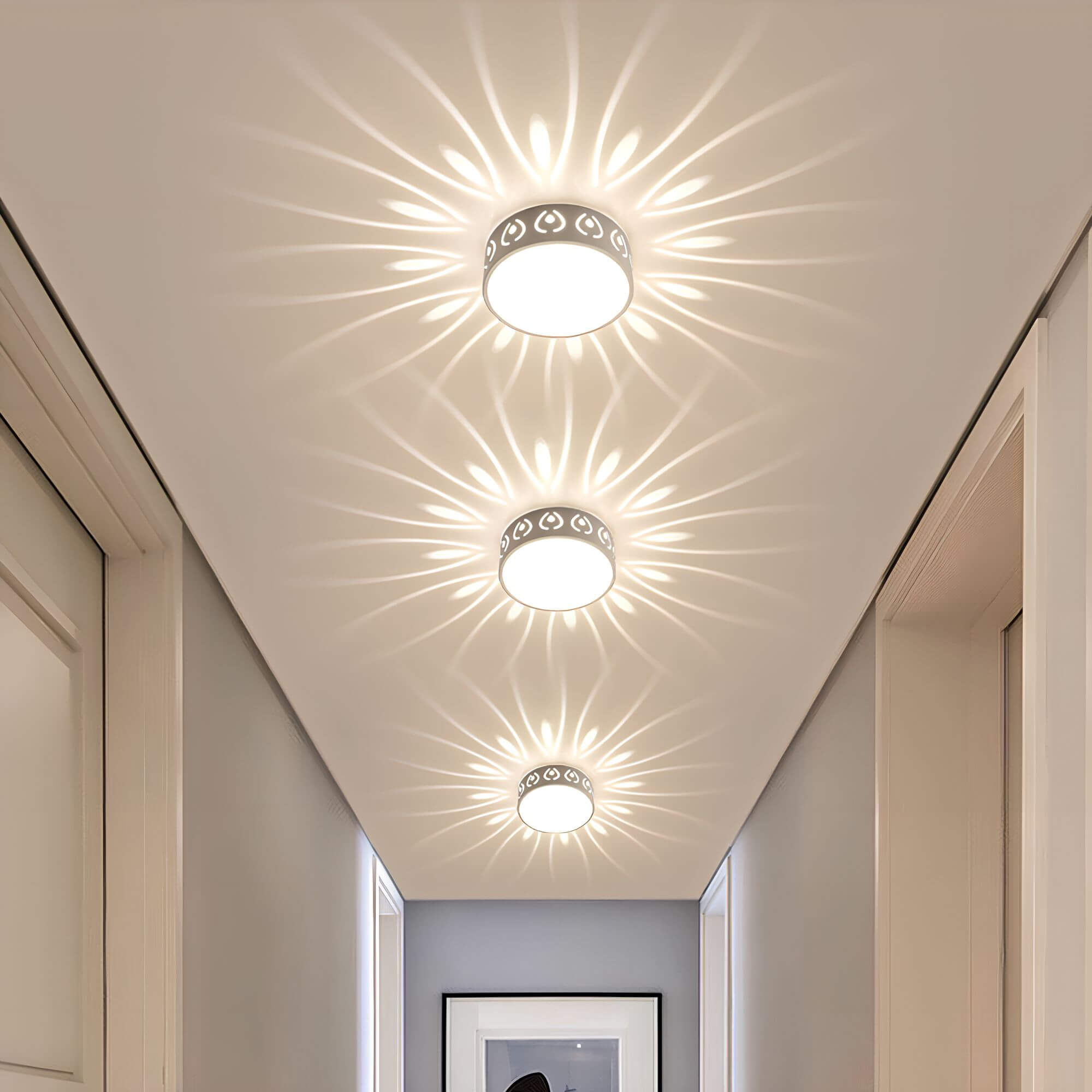Flush Mount LED Ceiling Light Fixture – Modern Design for Hallways 0