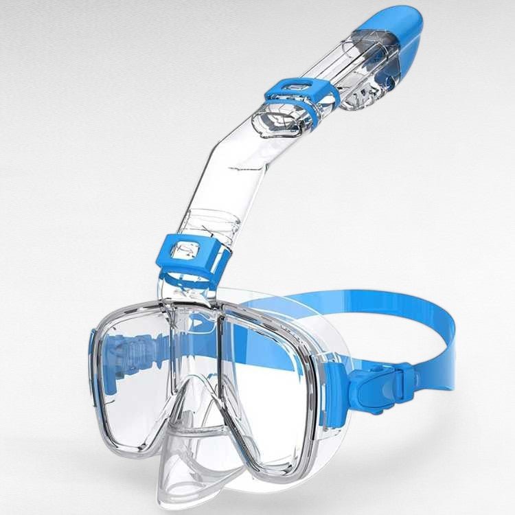 Foldable Snorkel Swim Mask – Easy Breathing and Crystal-Clear Underwater Vision-Snorkel Mask-Unique Casa-Transparent Blue-S/M-Unique Casa