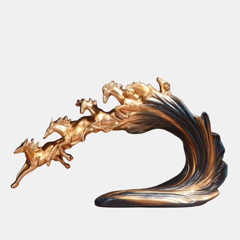Galloping Horse Sculpture in Resin – Elegant Home and Office Decor Piece 0