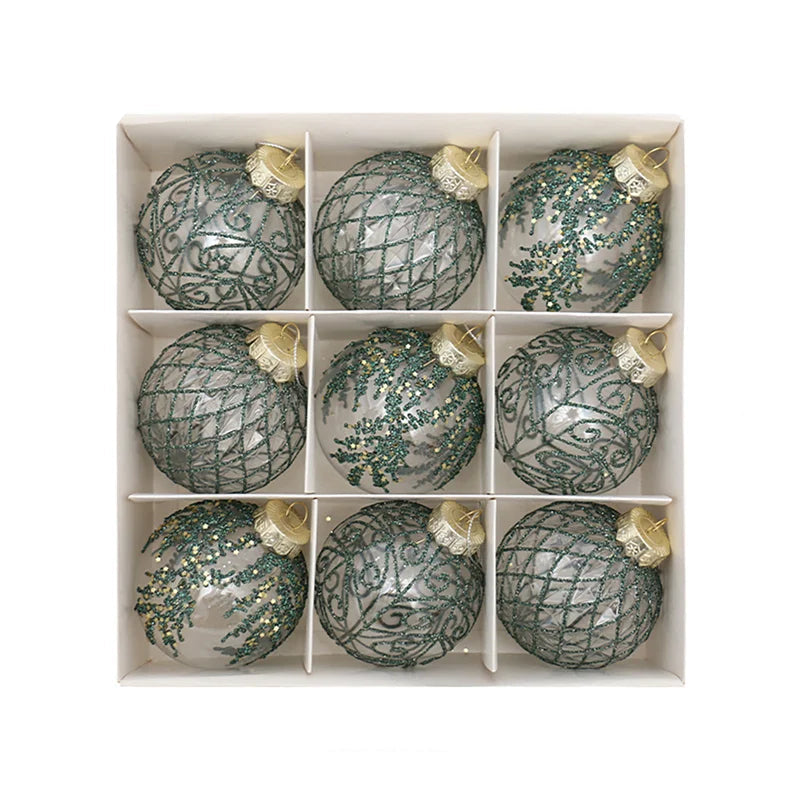 Glitter Christmas Tree Baubles – Shatterproof & Elegant-Christmas Decorations-Unique Casa-Green-Unique Casa