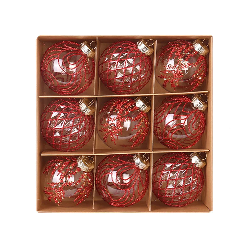 Glitter Christmas Tree Baubles – Shatterproof & Elegant-Christmas Decorations-Unique Casa-Red-Unique Casa
