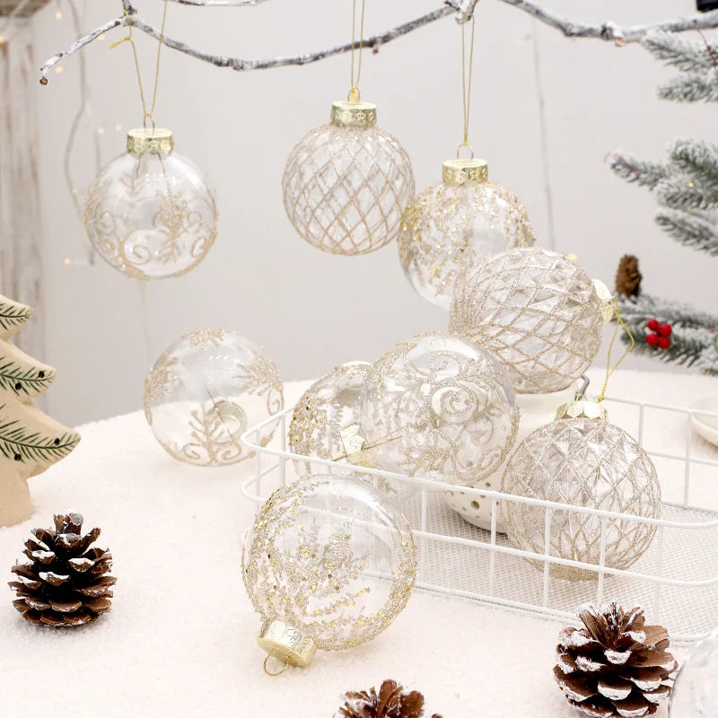 Glitter Christmas Tree Baubles – Shatterproof & Elegant-Christmas Decorations-Unique Casa-Unique Casa