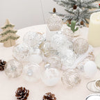 Glitter Christmas Tree Baubles – Shatterproof & Elegant-Christmas Decorations-Unique Casa-White-Unique Casa
