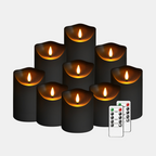 Glittering LED Flameless Candles Set – 9-Piece Battery Operated Decor 0