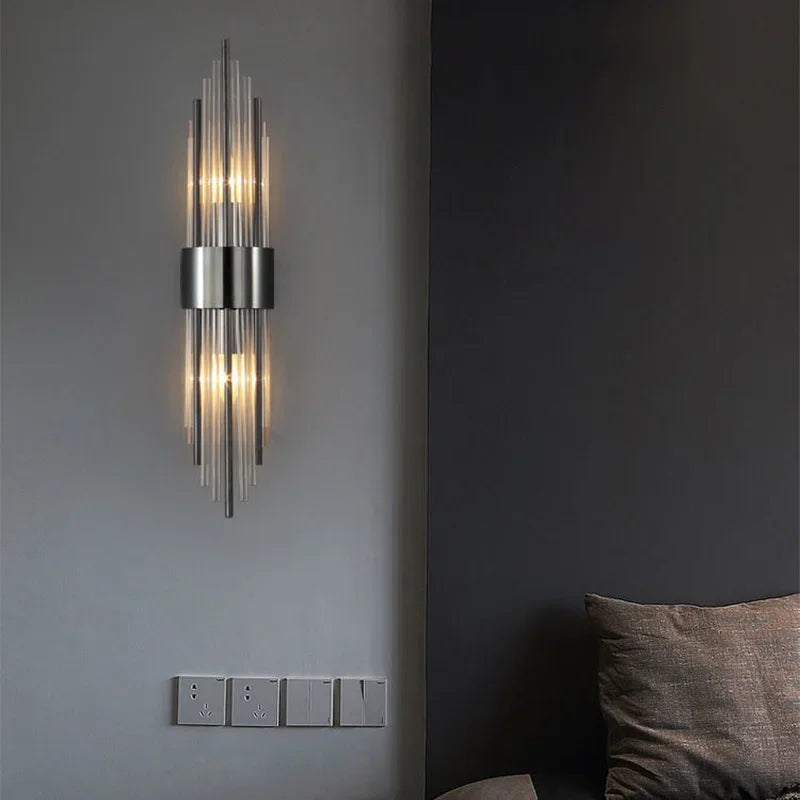 Gloriva Crystal Wall Sconce – Elegant LED Wall Light for Living Room 4