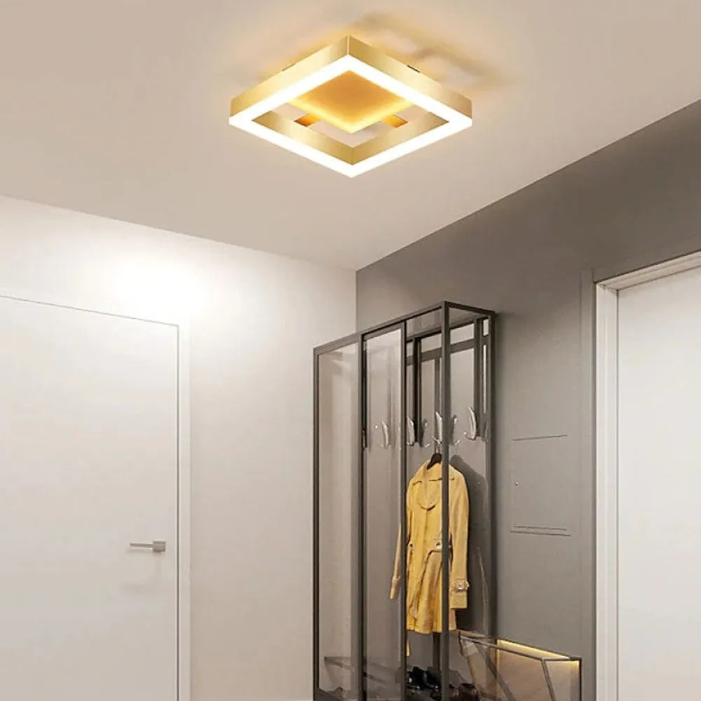 Gold Flush Mount Ceiling Light Fixture – Modern LED Design for Living Room 2