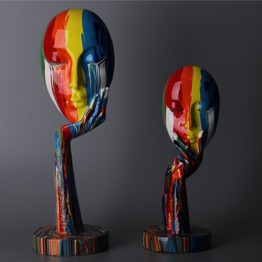 Handcrafted Abstract Face Sculptures – Unique Home Decor Art Pieces 1