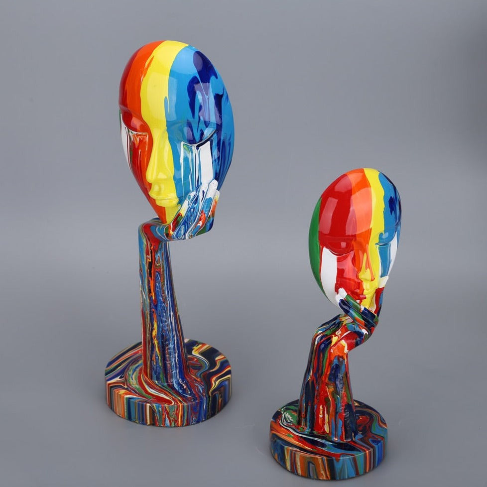 Handcrafted Abstract Face Sculptures – Unique Home Decor Art Pieces 7