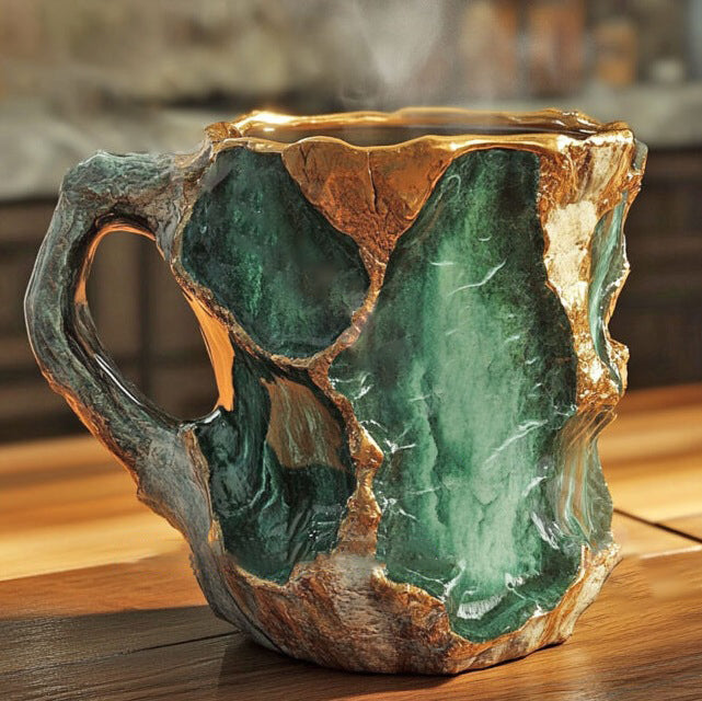 Handcrafted Crystal Mug – Insulated Mineral Design for Coffee & Tea 3