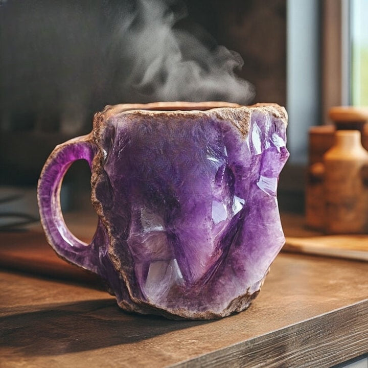Handcrafted Crystal Mug – Insulated Mineral Design for Coffee & Tea 6