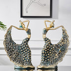 Handcrafted Peacock Dancer Figurines – Elegant Home Decor Accent Piece 0