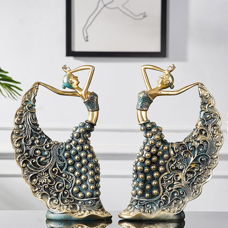 Handcrafted Peacock Dancer Figurines – Elegant Home Decor Accent Piece 0