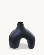Handmade Black Porcelain Vase – 31 cm Modern Flower Vase-Vase-Black-Unique Casa