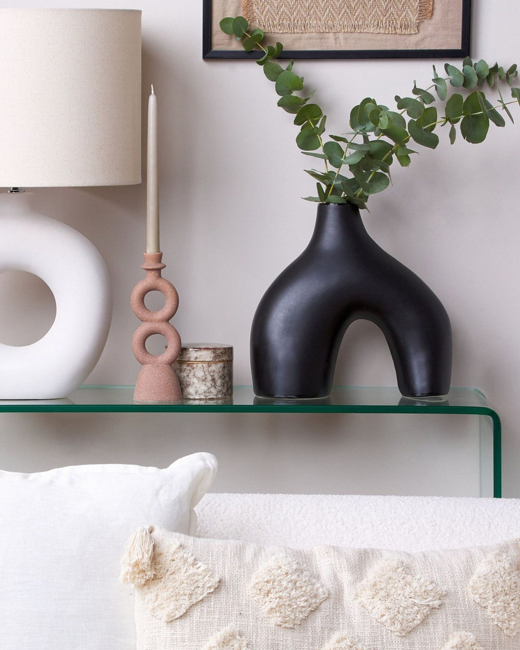 Handmade Black Porcelain Vase – 31 cm Modern Flower Vase-Vase-Unique Casa