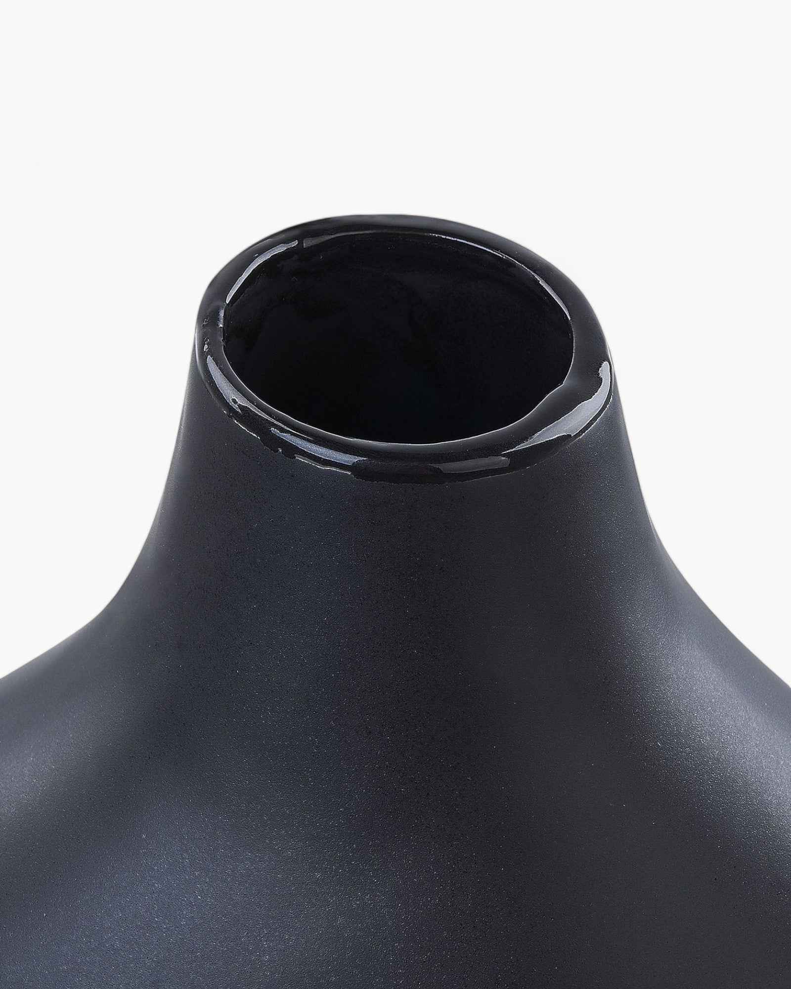 Handmade Black Porcelain Vase – 31 cm Modern Flower Vase-Vase-Unique Casa