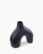 Handmade Black Porcelain Vase – 31 cm Modern Flower Vase-Vase-Unique Casa