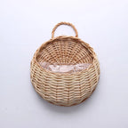 Handmade Wall Mount Rattan Plant & Flower Basket-Storage & Organisation-Unique Casa-Natural-7 inches-Unique Casa